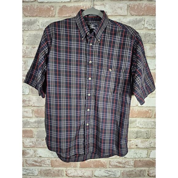 Burberrys Men's Vintage Nova Check Cotton Button‎ Up Shirt Small - Picture 2 of 9